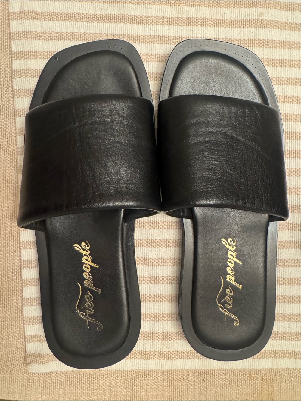 Free People Black Slide Sandals size 38 beach, casual